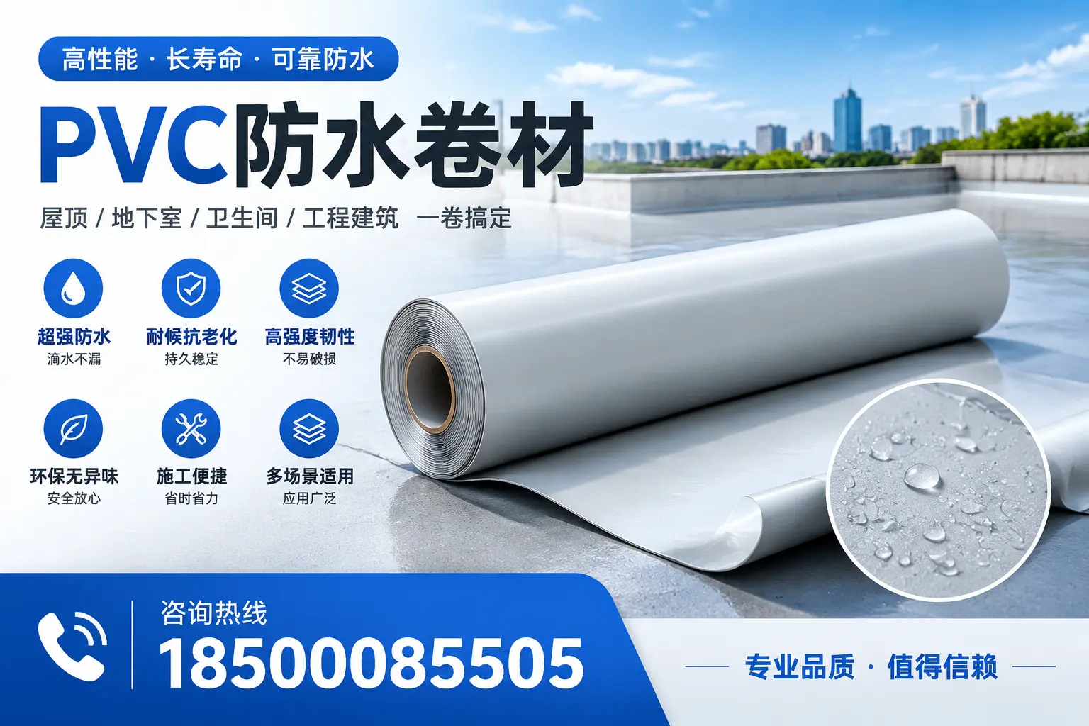 PVC防水卷材的防水效果评测,适合太原的科学依据